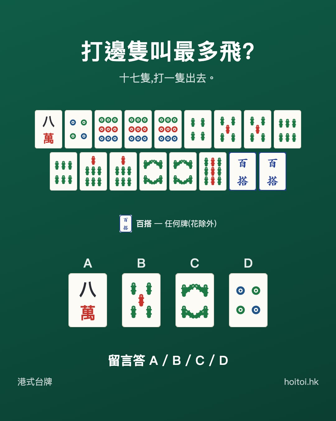 手牌：八萬　四九九九筒　四五五六六七七八八九索　搭搭
