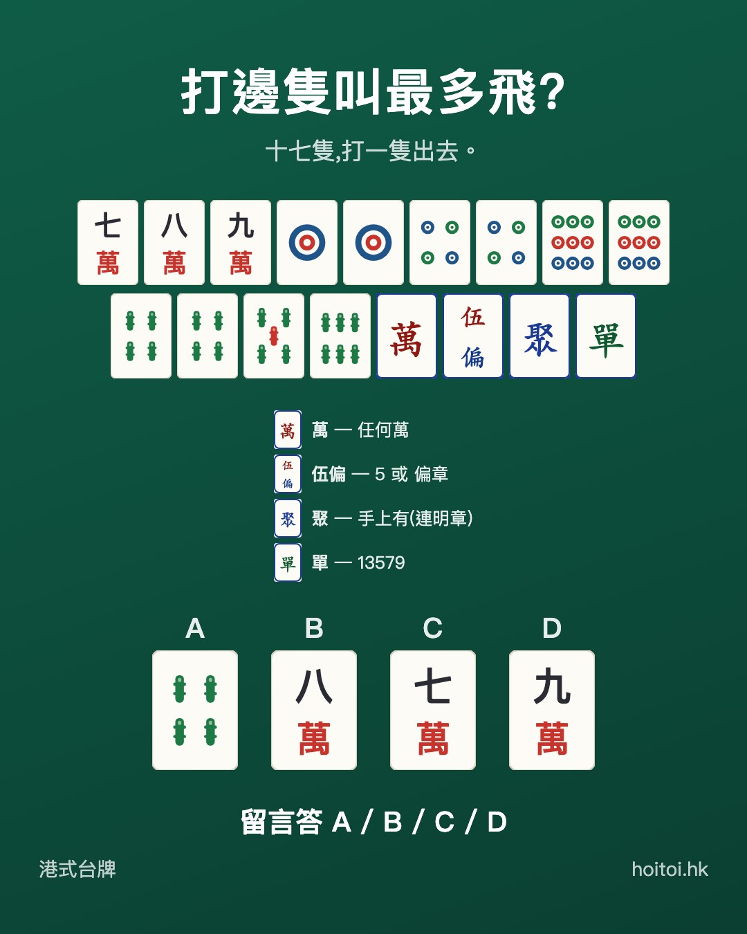 手牌：七八九萬　一一四四九九筒　四四五六索　搭搭搭搭