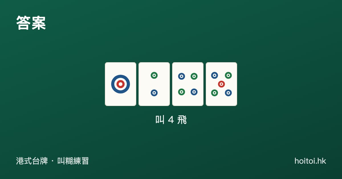 答案：一筒、二筒、四筒、五筒